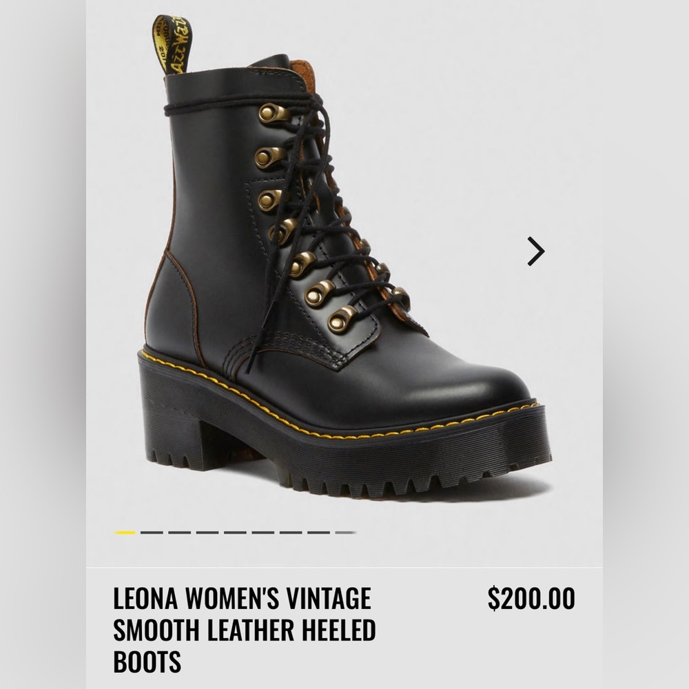 Dr. Martens Leona Womens Vintage smooth leather heeled boots